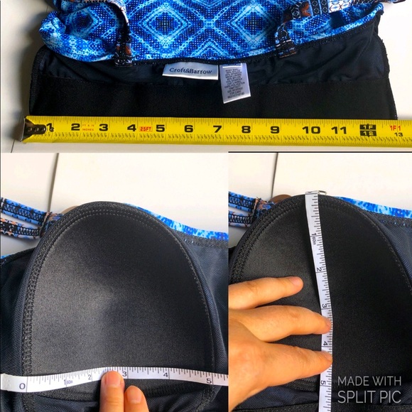 NEW CROFT & BARROW Tankini Swimsuit Top Blue Size6 - Picture 11 of 16